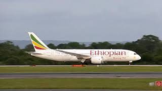 Ethiopian Airlines 787-8 takeoff from Manchester Airport!