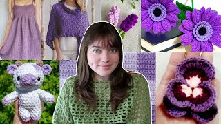 50 easy PURPLE crochet ideas with FREE patterns (beginner friendly)