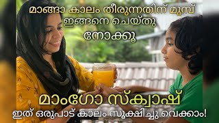 മാങ്ങക്കാലം തീരുന്നതിനു മുൻപ് വേഗം ഇങ്ങനെ ഉണ്ടാക്കി സൂക്ഷിച്ചു വെച്ചോളൂ ..mango squashrecipe