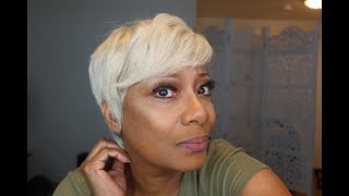 Glueless lace frontal Wig | Pixie cut wig |Sewing machine method.