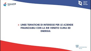 Parliamo di innovazione con la RIR Veneto Clima ed Energia - Seconda parte