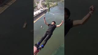 Bungee Jumping With Rope In Beautiful Place