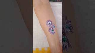 purple flower tattoo painting#acrylicpainting#shorts#art #how to make  flowers tatoo#tutorial