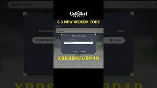 GENSHIN IMPACT 3.3 NEW REDEEM CODE