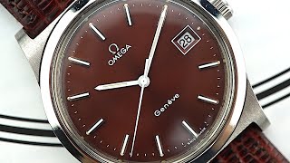 INSANE Red sunburst dial Omega Geneve date - ref 136.0102, cal 1030 from 1974