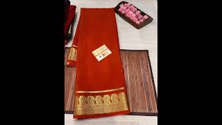 Pure Mysore silk saree 120 grm thickness Price : 9400/-Silk mark certified .Dm for orders 7483870068