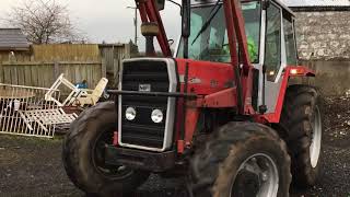 Massey Ferguson 6290 and 698T loading and carting silage bales