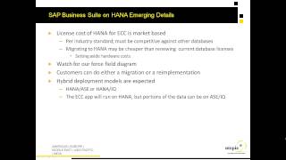 SAP Business Suite Powered by SAP HANA Point of View from Utopia