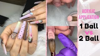 HOW TO APPLY ACRYLIC: ONE BALL VS TWO BALL SCULPTING METHOD | 1 BEAD vs 2 BEADS | NAILS FASCINATION