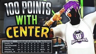 OMG! DROPPING 100+ POINTS IN THE PROAM WITH A CENTER! BEST UNSTOPPABLE MYPLAYER BUILD IN NBA 2K17!