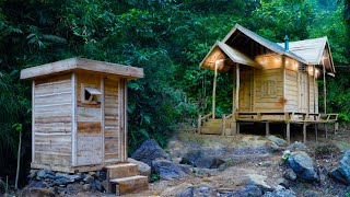 2 months living alone in the forest building complete the bathroom for Cabin Hut, Off Grid Living