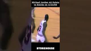 Michael Jordan 3rd Year Highlights! 40 Points vs Knicks, 18 Consecutive Plus Game Winner! #shorts