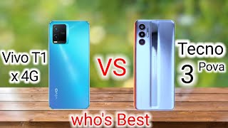 Vivo T1 x 4G Compare Tecno Pova 3 || 7000 mAh Battery phone || Best phone Under 1200/-