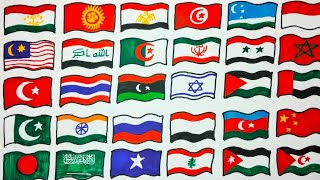 Palestine 🇵🇸 flag drawing/Arab countries flag drawing/Countries flag drawing