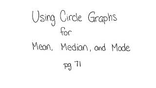 Circle Graphs and Averages pg. 71