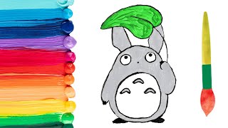 How to draw Totoro | My Neighbor Totoro となりのトトロ 🌱 Drawing for kids | Рисуем Тоторо