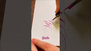 Let’s do it Barbie style  #barbie #calligraphy #art #pointedpencalligraphy #shorts #ytshorts #pink