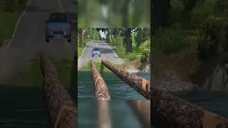 Cars vs Huge Water Potholes - BeamNG Drive #shorts