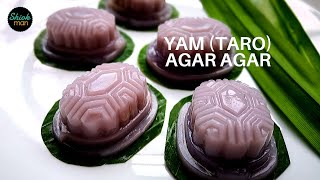 How to make Yam (Taro) flavored Agar Agar (Ang Ku Kueh) with Yam (Taro) Paste filling