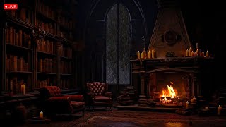 Cozy Castle💤Rain Sounds & Warm Fireplace for Sleeping (No Ads) | Sleep, Meditation, ASMR Ambience