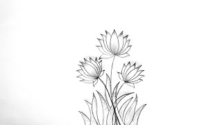 Simple flower drawing | How to draw simple flower with pencile