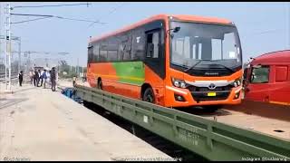 bus on train TATA Star Buses AC + Indian Railways