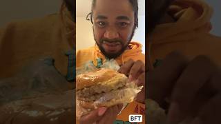 Eating Walmart Burger🍔 ‼️#food #foodie #reaction #review #foodreview #burger #walmart #shorts #amsr