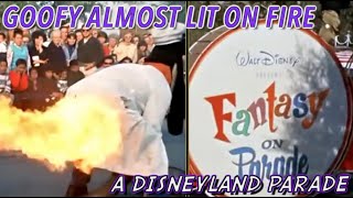 Goofy Almost Lit on Fire - A 1967 Disneyland Parade