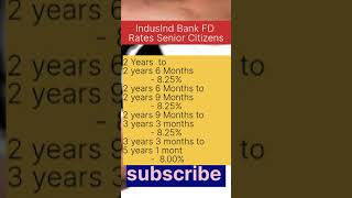 IndusInd Bank FD rate for senior citizens