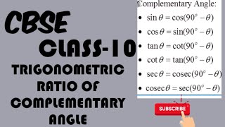 TRIGONOMETRIC RATIO OF COMPLEMENTARY ANGLE.   BY DHARMENDRA SIR