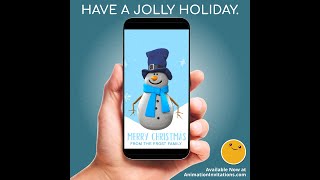 Invite Everyone to your Party with this Cute Happy Snowman!