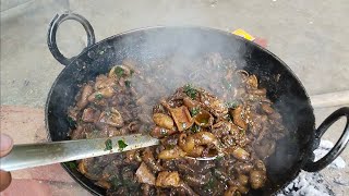 Pork intestine recipe, अमा बिबुजों बिथैजों संनाइ,