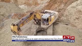 #NoToGalamsey; Chinese miners continue to wash mining residue into Tano River.