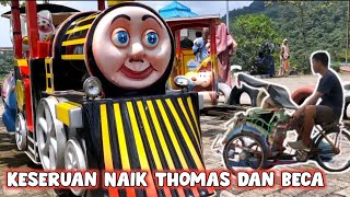 KESERUAN NAIK THOMAS DAN BECA DI WISATA PASIR GIBUG  | Daily Vlog @Arshaka_family