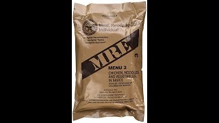 US MRE menu 3 chicken and noodles