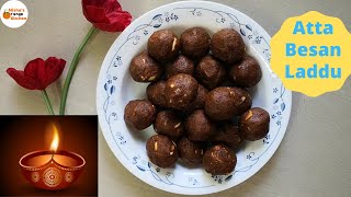 Atta Besan Ladoo ||  Wheat & Chickpea Flour Laddu || Atta Ladoo || Nisha's Orange Kitchen