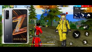 IQOOZ3 5G pro free fire gameplay test 2 finger handcam onetap headshot 120Hz display