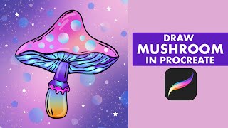 MAGICAL MUSHROOM Anyone Can Draw - Step By Step Procreate Tutorial For Beginners - Easy iPad Art✏️