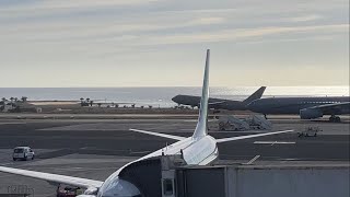 Italian air force KC-46 shallow takeoff from Lanzarote ACE