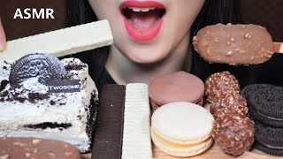 ASMR OREO CAKE, CHOCOLATE DESSERTS, MACARON 투썸 케이크와 마카롱, 오레오 초콜릿 디저트 オレオ, チョコレート咀嚼音 eating sounds