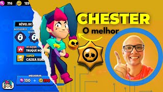 COMO JOGAR COM O CHESTER BRAWL STARS (o MELHOR LENDÁRIO)! NÍVEL MÁXIMO!?