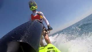 Best floatable VHF Icom IC-M25 range test on stand-up jet ski Kawasaki 650 SX