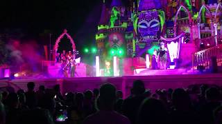 Villains Unite stage show at Cinderella's Castle at the Villains After Hours Party at Disney World.