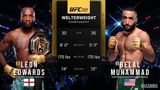 LEON EDWARDS VS BELAL MUHAMMAD 2 FULL FIGHT UFC 304