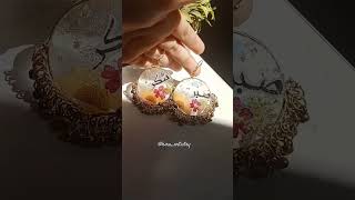 dm for customised calligraphy earrings|| resin earrings|| flower preservation