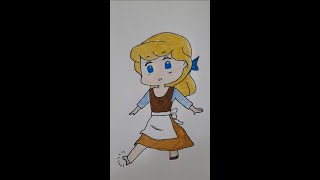 How to draw Cinderella Disney princess | رسم سندريلا أميرة ديزني سهل جدا