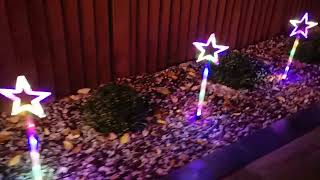 Multicoloured LED Christmas Pathfinder Lights - Outdoor Garden Decorations