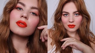 Fresh Rosy Cheeks And Red Lips Makeup | Hung Vanngo