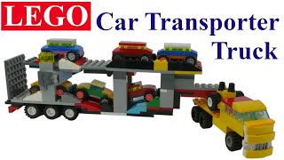 DIY Lego Car Transporter Truck - How to build with lego blocks (DIY and TUTORIAL)