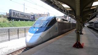 Amtrak Acela  Express Train #2018 Leaving from Baltimore Penn Station